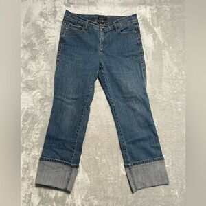 Axcess Stretch Cropped Jeans Cuffed Medium Wash Women’s 10 Denim